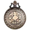 Tiong Nostalgia Movie Theme Design Alloy Quartz Pocket Watch with Necklace Chain