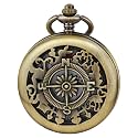 Tiong Nostalgia Movie Theme Design Alloy Quartz Pocket Watch with Necklace Chain