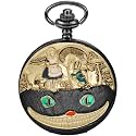 Tiong Nostalgia Movie Theme Design Alloy Quartz Pocket Watch with Necklace Chain