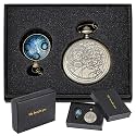 Tiong Nostalgia Movie Theme Design Alloy Quartz Pocket Watch with Necklace Chain