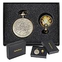Tiong Nostalgia Movie Theme Design Alloy Quartz Pocket Watch with Necklace Chain