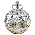 Tiong Nostalgia Movie Theme Design Alloy Quartz Pocket Watch with Necklace Chain