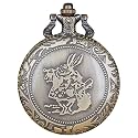 Tiong Nostalgia Movie Theme Design Alloy Quartz Pocket Watch with Necklace Chain