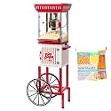Nostalgia RedWhite Vintage Popcorn Maker Machine -