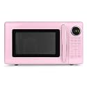 Nostalgia Retro 700W Microwave Oven – 0.7 Cu Ft Capacity – Child Safety Lock, 8 Auto-Cook Settings, Square Window – Countertop Kitchen Appliance – Pink