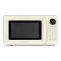 Nostalgia Retro 700W Microwave Oven – 0.7 Cu Ft Capacity – Child Safety Lock, 8 Auto-Cook Settings, Square Window – Countertop Kitchen Appliance – Ivory