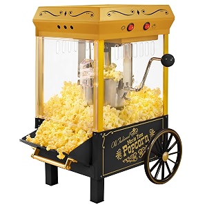 nostalgia vintage 25-ounce tabletop kettle popcorn maker makes 10 cups with kernel amp oil measuring spoon and scoop perfect for birthday parties movie nights-black 25 oz