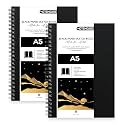 NOTEHOUSE A5 Spiral Professional Art Notebook (14x21 cm) | 80 Kraft Unruled Pages - Pack of 2Pcs | Thick Smooth Drawing Paper | Kraft Hard Cover