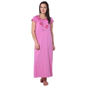 Noty Womens Cotton Floral Maxi Nighty