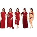 Noty Women39s Satin Solid Capri Nightwear Set