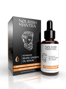 nourish mantra advanced beard growth oil with argan oil for thicker and healthier hair oil 30 ml