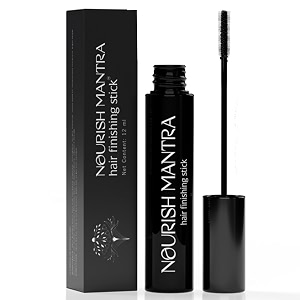 nourish mantra hair finishing stick for women  hair wax stick for flyaway amp frizzy hair  hair fixing stick for baby hair amp touch-ups  non-greasy non-sticky hair styling stick  with vitamin e argan oil murumuru butter amp jojoba oil  12 ml