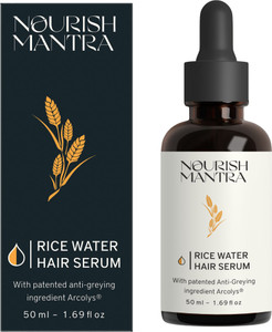 nourish mantra rice water hair serum for grey hairs 50 ml