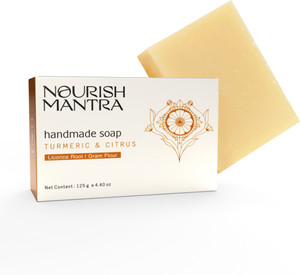 nourish mantra turmeric  citrus handmade bathing bar soap  for all skin type 125 g