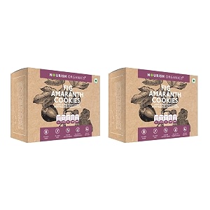 nourish organics fig amaranth cookies 110g  figs amp crunchy nuts  gluten-free  no refined sugar  high fibre  clean label  healthy snack pack of 2