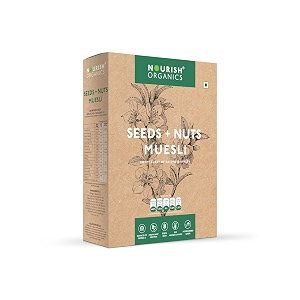 nourish organics seeds and nuts muesli 300g  raisins  apricots amp apples single pack