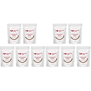 nourish you cold milled linseed meal mix flax seed powder 200g  alsi powder  rich in omega 3  high fibre superfood  smoothies shakes baking and daily diet  200 gm pack of 10
