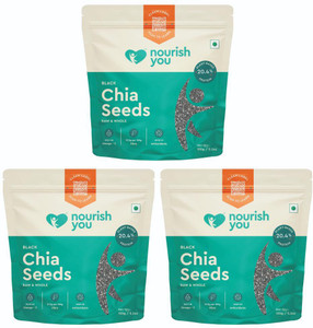 nourish you chia seeds rich in protein omega 3 zinc fibre and calcium black chia seeds 3 x 150 g