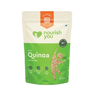 nourish you white quinoa seeds 1kg  gluten-free high-protein superfood  vacuum-sealed for freshness  low gi weight management diet food  use for salads upma pulao amp porridge