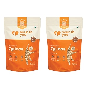 nourish you premium white quinoa1kg  clean amp nutritious quinoa seeds for cooking salads bowls amp meal prep high protein amp fiber rich supergrain breakfast cereal  naturally gluten free healthy superfood  500g x 2