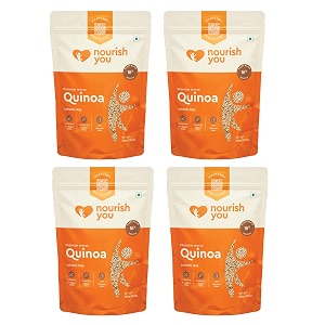 nourish you premium white quinoa 2kg  clean amp nutritious quinoa seeds for cooking salads khichdi bowls amp meal prep  high protein amp fiber rich supergrain breakfast cereal  gluten-free healthy superfood 500g x 4