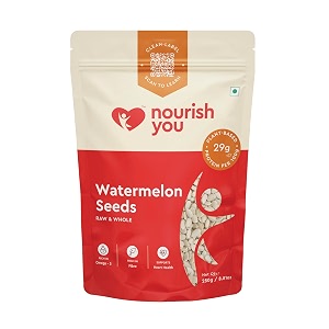 nourish you raw watermelon seeds 250 gm -  high in protein seeds  raw watermelon seeds for eating  tarbooj beej  magaj seeds  non - gmo  nutrients rich  source of antioxidants  fiber rich 