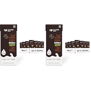nourish you plant based chocolate millet milk with the goodness of ragi jowar bajra amp oats  dairy free lactose free pack of 2