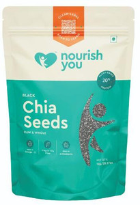 nourish you raw chia seeds with omega 3 zinc and calcium and fiber for weightloss 500g each black chia seeds 1000 g