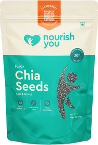nourish you raw chia seeds with omega 3calcium rich zinc and fiber for weight management black chia seeds 1 kg