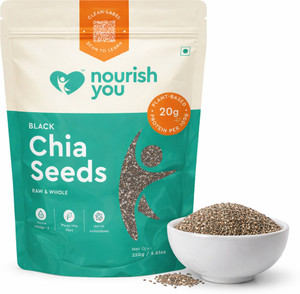 nourish you raw chia seeds with omega 3 zinc calciumfiber for weight management black chia seeds 250 g