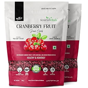 nourishvitals cranberry fruit dried candy 100 natural no added preservatives mouth wateringly good 200g x pack of 2