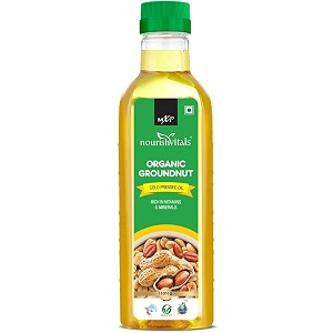 nourishvitals organic groundnut cold pressed oil rich in vitamins amp minerals food grade cooking oil 1l