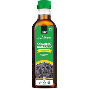 nourishvitals organic mustard cold pressed oil rich in vitamins amp minerals food grade cooking oil 1l