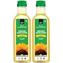 NourishVitals Organic Sunflower, Cold Pressed Oil, Rich In Vitamins &amp; Minerals, Food Grade Cooking Oil, 1L x Pack of 2