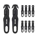 Nova Safety Cutter Tool, Safety Box Cutter Knife, Ergonomic Film Cutting Blade, Box, Strap, Carton, Package, Envelope and Letter Opener (10 Piece - Black)