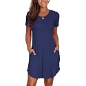 Nova In Sky Women's 2026 Casual Dresses Short Sleeve Summer Dress Loose Fit Sundress with Pockets