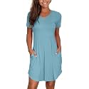 Nova In Sky Women's 2026 Casual Dresses Short Sleeve Summer Dress Loose Fit Sundress with Pockets