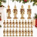 Novabright 20 Pcs Wooden Nutcracker Ornaments for Christmas Tree 4 Inch
