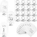 Novabright 31 Sets Table Number Cards with Holders, 1-30 Numbers, Silver