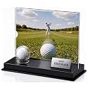 Novabright Golf Ball Display Case with Photo Frame & Nameplate Slot, 3-in-1