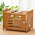 Novabright Rattan Router Box Hider, Wi-Fi Shelf, Plastic Rattan, Brown
