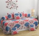 Novak Decors Cotton Floral Diwan Set (Pink)