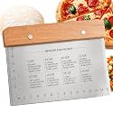 NOVANO Stainless Steel Bench Scraper, Multipurpose Dough Cutter Food Scraper, Bench Scraper with Baking Measure for Dough Dividing, Pastry Baking, Food Chopping & Flat Top Grill Cleaning