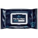 NOVEHA 100PCs Dog Eye Wipes - Tear Stain Remover for Dogs - Formulated with Chamomile and Aloe to Remove Eye Debris, Tear Stains &amp; Eye Discharge - Plant Based, Safe, and Large 5"x5" Unscented Wipes