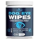 NOVEHA 150PCs Dog Eye Wipes Tear Stain Remover For Discharge and Crust | White Dog Face Wipes | Easy Daily Pets Gentle Eye Cleaner for Whitening &amp; Cleansing Without Irritation | Round Wipes