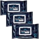 NOVEHA 3PK - Dog Eye Wipes - Plant-Based Eye Wipes for Dogs - Formulated to Remove Eye Debris, Tear Stains & Eye Discharge - Safe, Convenient, and Large Unscented Wipes - (100 Count), Clear
