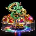 The Novel Children's Toy Dragon Transparent Play Balls Set Contains Dragon Statue + Ball 4.3cm + Acrylic Base + LED Disc+Gift Box Star can be Used as Home Decoration, Birthday Gifts and Toys