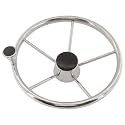 NovelBee 11" Stainless Steel Boat Steering Wheel with Control Knob and Cap