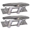 NovelBee 2pcs Boat Pull Up Flush Mount Cleats,Marine Dock Deck Cleat,316 Stainless Steel Retractable Low-Profile Mooring Rope Cleat with Backing Plate and Lock Nuts