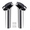 NovelBee 2pcs Fishing Rod Holders with Rubber Cap and Mounting Screws,Stainless Steel Flush Mount Rod Holder for Fishing Boat
